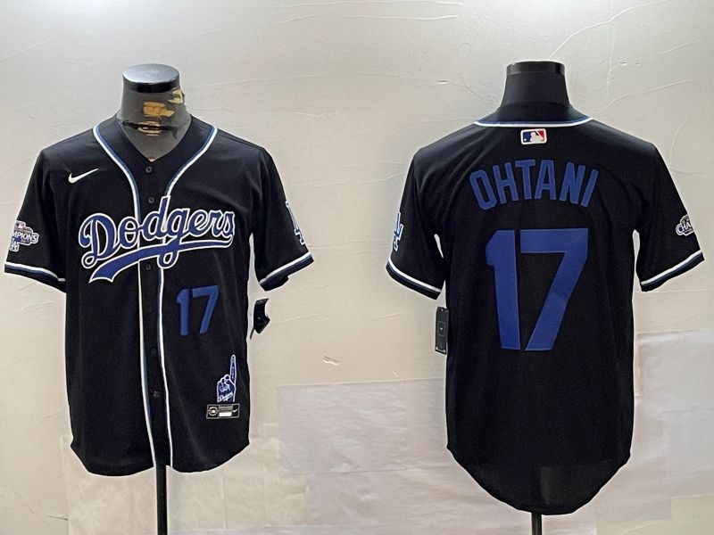 Men Los Angeles Dodgers #17 Ohtani Black Game 2024 Nike MLB Jersey style 12021